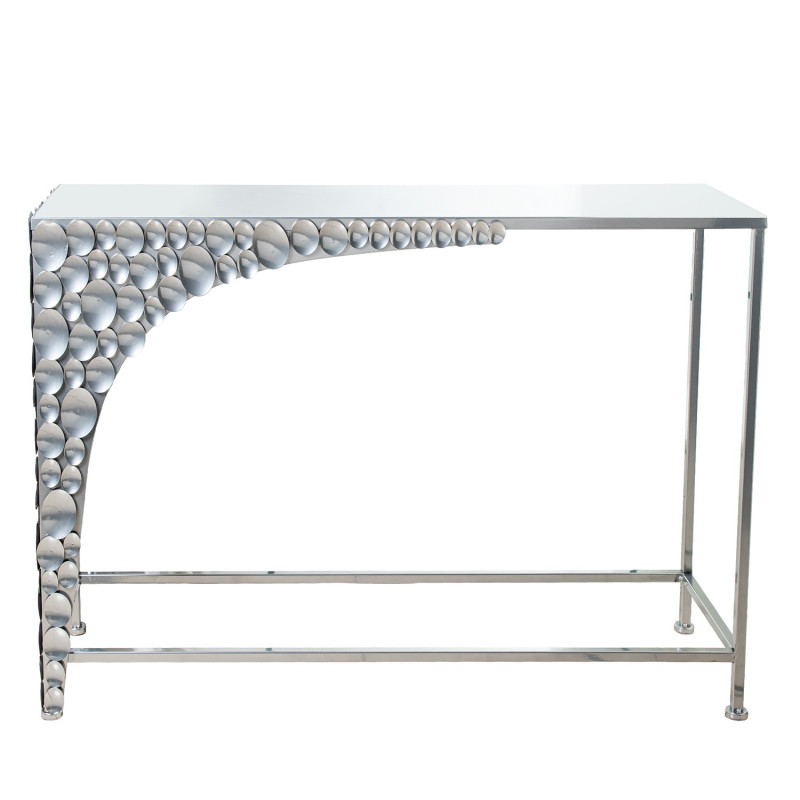 Console d’entrée métal argenté 101,5x31x70,5 cm Arovia  - 2