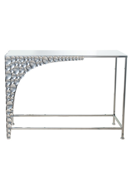 Console d’entrée métal argenté 101,5x31x70,5 cm Arovia  - 2