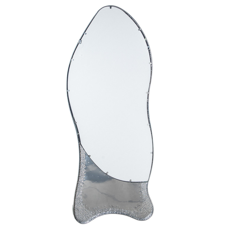 Grand miroir mural organique métal argenté 64x2,5x160,5 cm Arovia  - 5