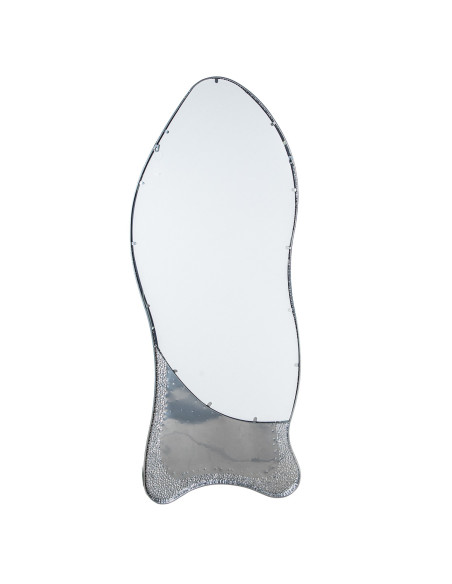 Grand miroir mural organique métal argenté 64x2,5x160,5 cm Arovia  - 5