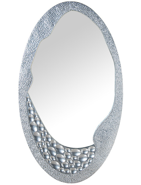 Miroir mural organique métal argenté 70x3x120,5 cm Arovia  - 1