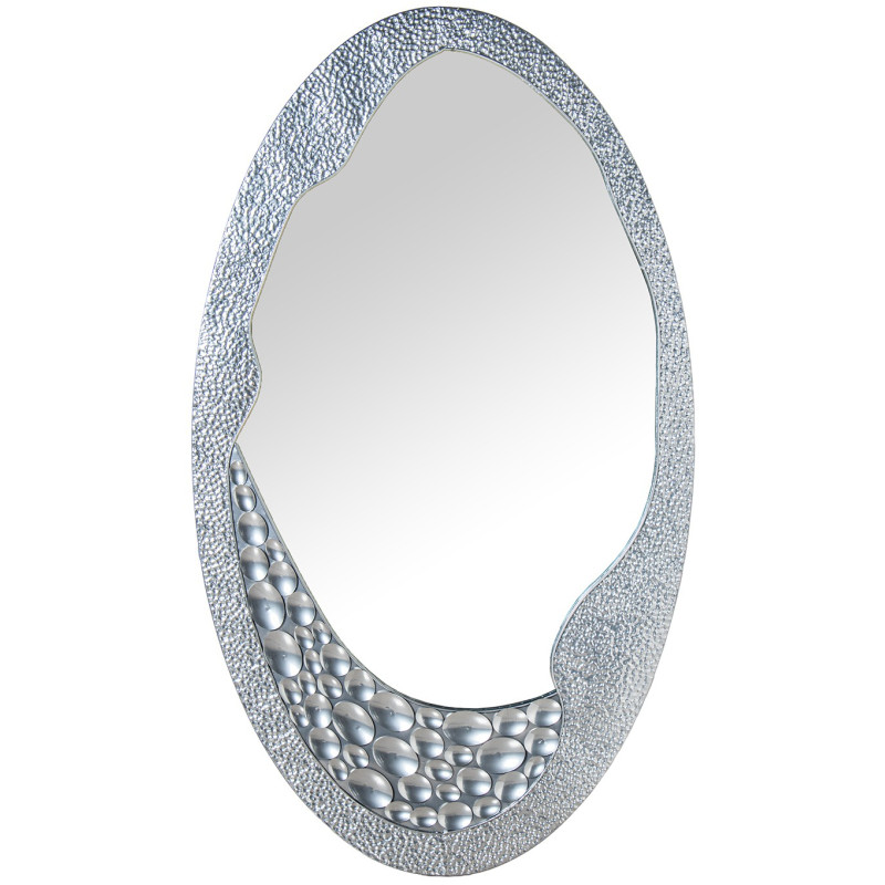 Miroir mural organique métal argenté 70x3x120,5 cm Arovia  - 1