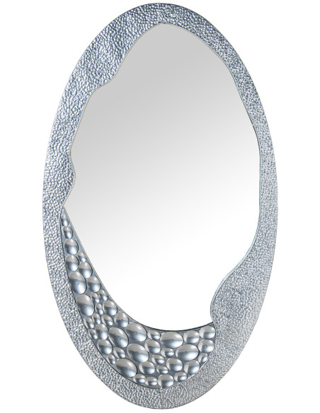 Miroir mural organique métal argenté 70x3x120,5 cm Arovia  - 1