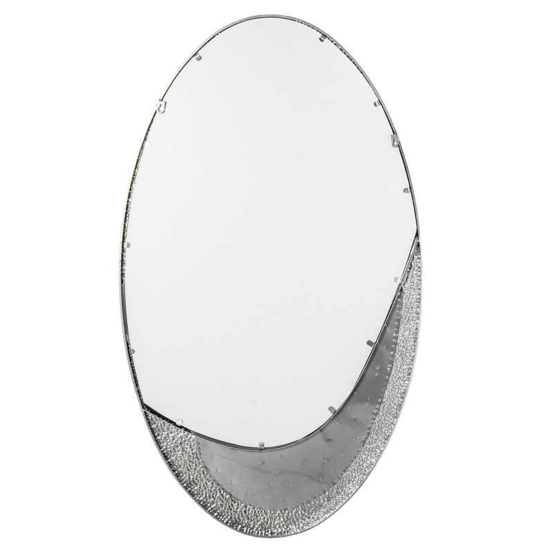 Miroir mural organique métal argenté 70x3x120,5 cm Arovia  - 5