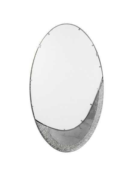 Miroir mural organique métal argenté 70x3x120,5 cm Arovia  - 5