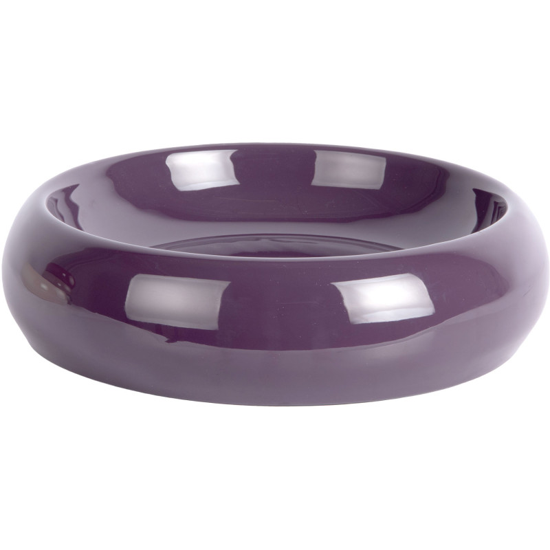 Coupe décorative métal violet prune 30x8 cm Cadiz Present Time - 1
