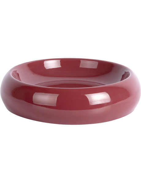 Coupe décorative métal rouge bordeaux 30x8 cm Cadiz  - 1