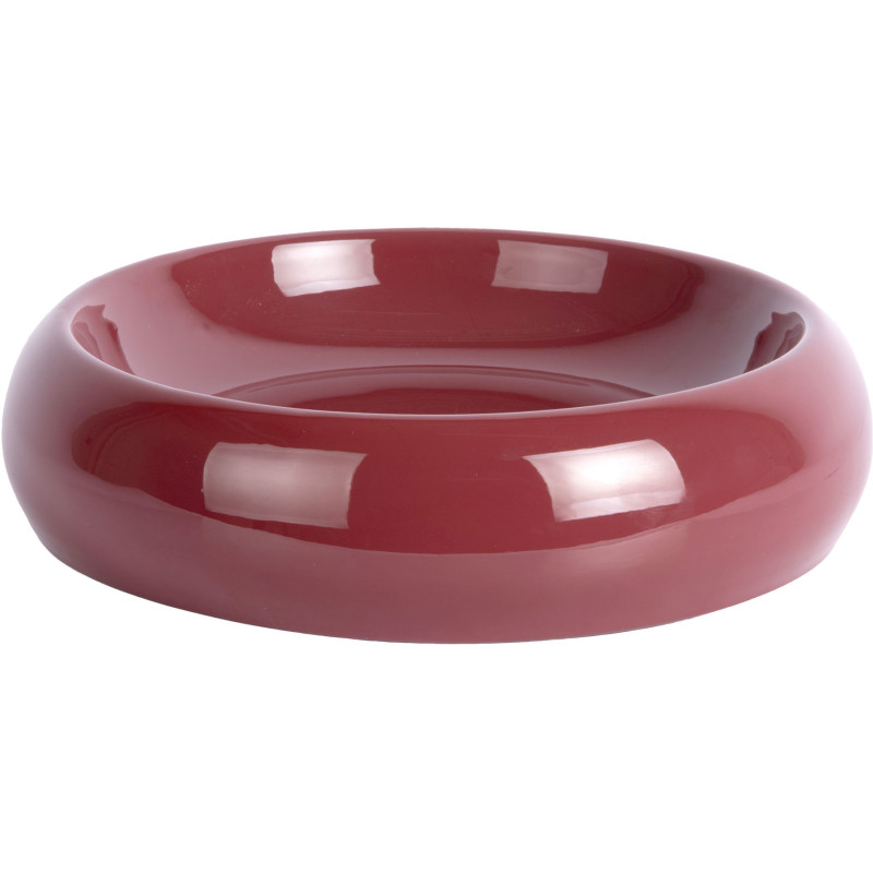 Coupe décorative métal rouge bordeaux 30x8 cm Cadiz  - 1