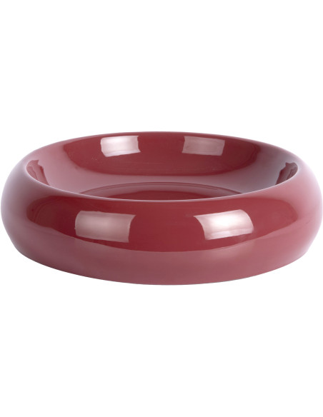 Coupe décorative métal rouge bordeaux 30x8 cm Cadiz  - 1