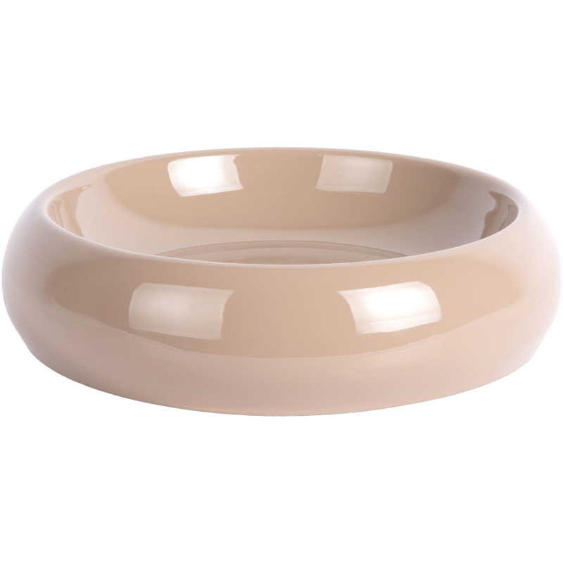 Coupe décorative métal beige moka 30x8 cm Cadiz Present Time - 1