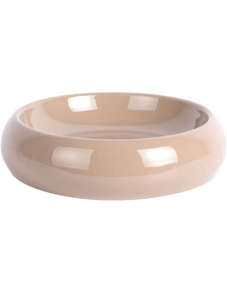 Coupe décorative métal beige moka 30x8 cm Cadiz Present Time - 1