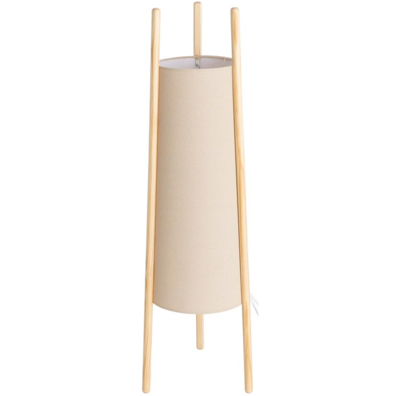 Lampadaire bois clair abat-jour lin beige 122,5 cm Havira Ixia - 1