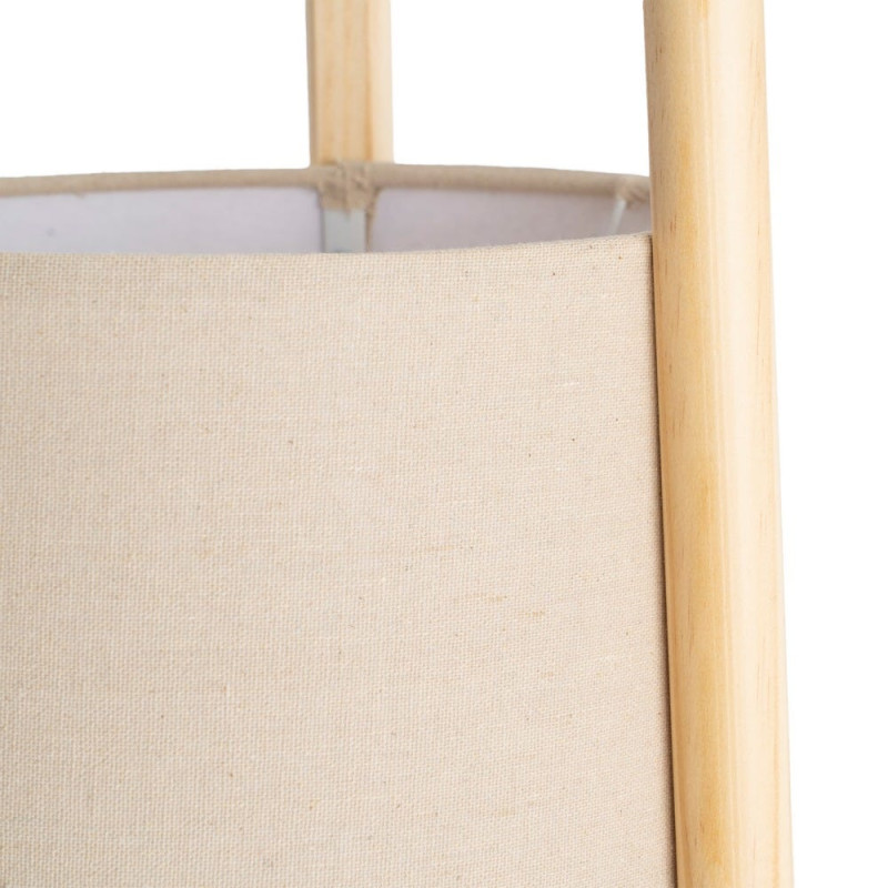 Lampadaire bois clair abat-jour lin beige 122,5 cm Havira Ixia - 3