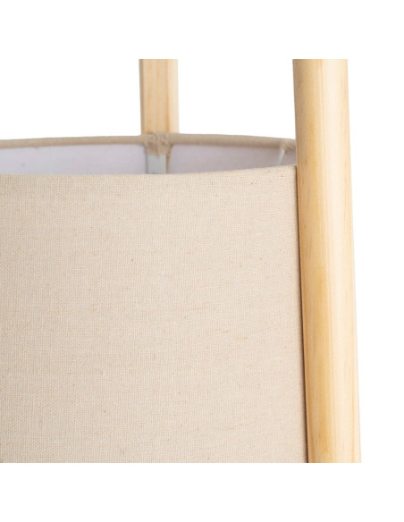 Lampadaire bois clair abat-jour lin beige 122,5 cm Havira Ixia - 3