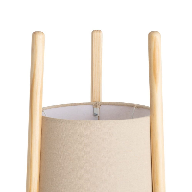 Lampadaire bois clair abat-jour lin beige 122,5 cm Havira Ixia - 4