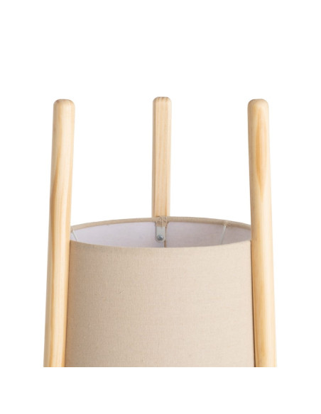 Lampadaire bois clair abat-jour lin beige 122,5 cm Havira Ixia - 4