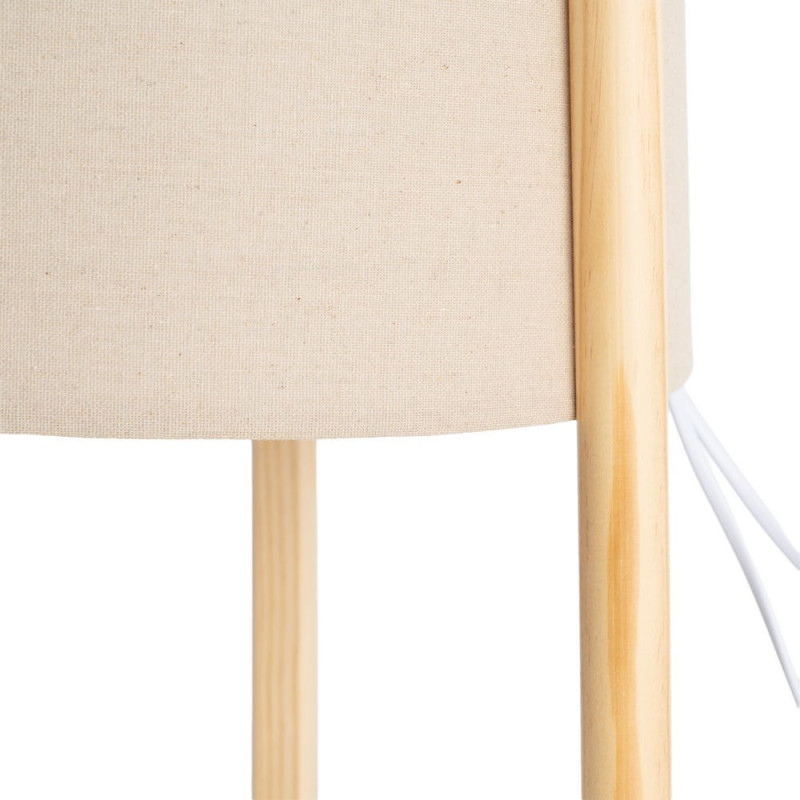 Lampadaire bois clair abat-jour lin beige 122,5 cm Havira Ixia - 5