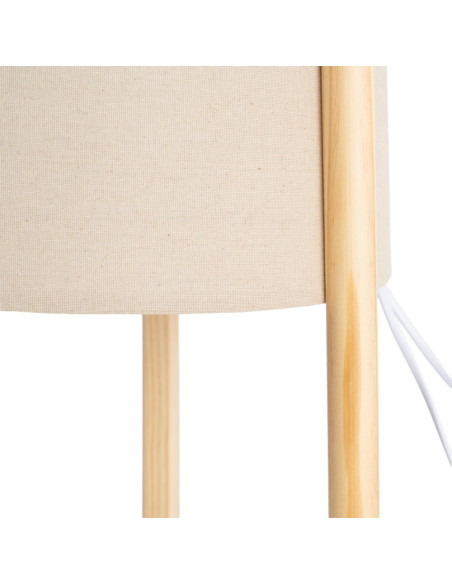 Lampadaire bois clair abat-jour lin beige 122,5 cm Havira Ixia - 5
