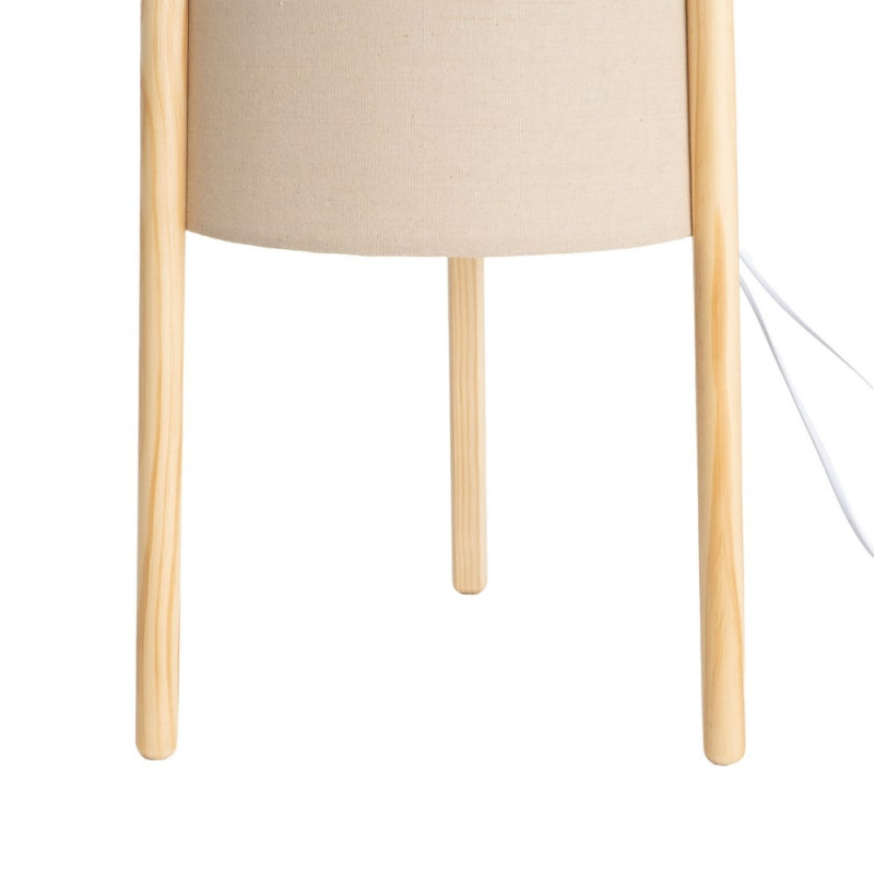 Lampadaire bois clair abat-jour lin beige 122,5 cm Havira Ixia - 7
