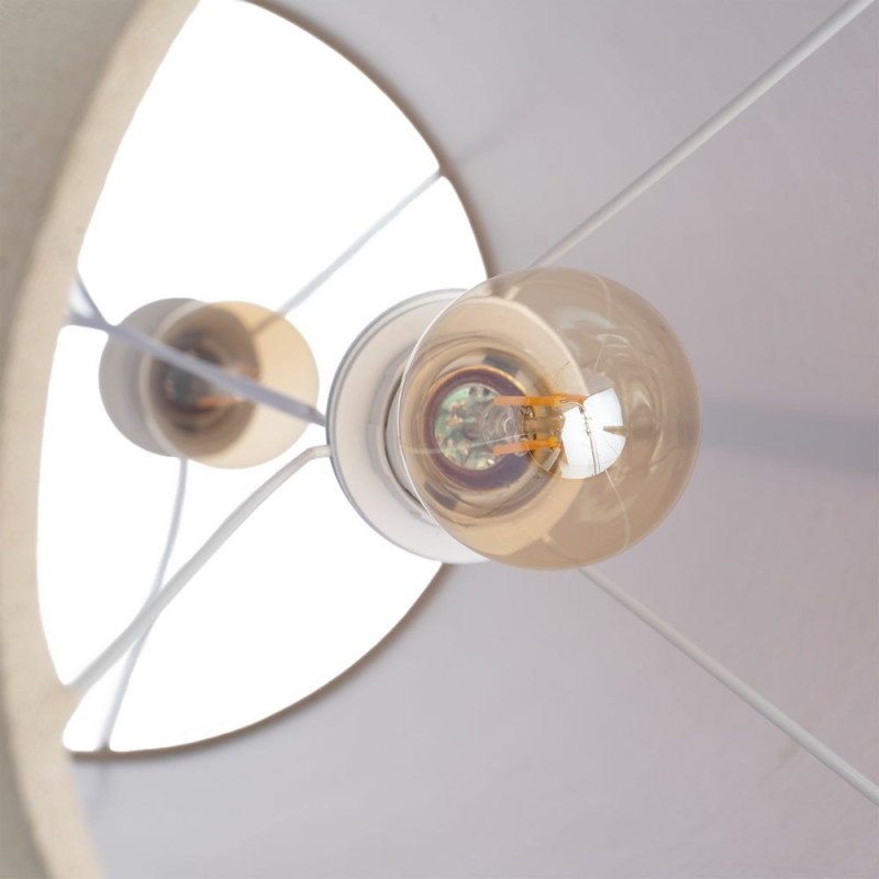 Lampadaire bois clair abat-jour lin beige 122,5 cm Havira Ixia - 8
