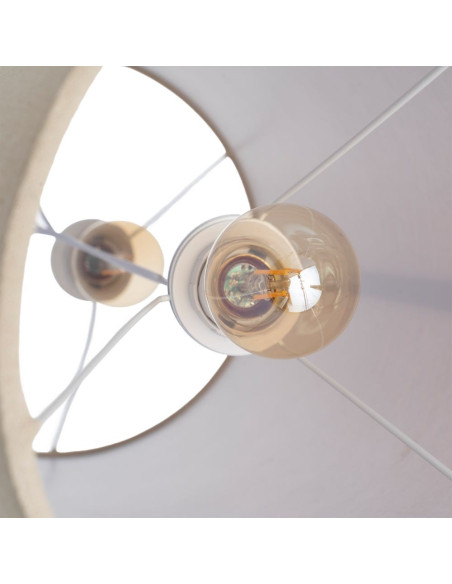 Lampadaire bois clair abat-jour lin beige 122,5 cm Havira Ixia - 8