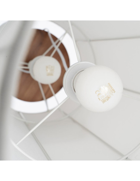 Lampadaire blanc bois coton 99,5 cm Isaro Ixia - 7