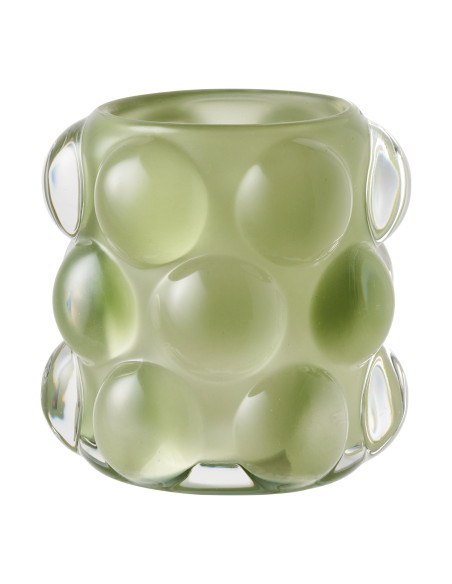 Photophores en verre beige nude et vert sauge 8 cm lot de 2 Bjaryn House Nordic - 3
