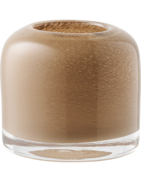 Photophore rond en verre soufflé marron ambré 8 cm Ryndor House Nordic - 1