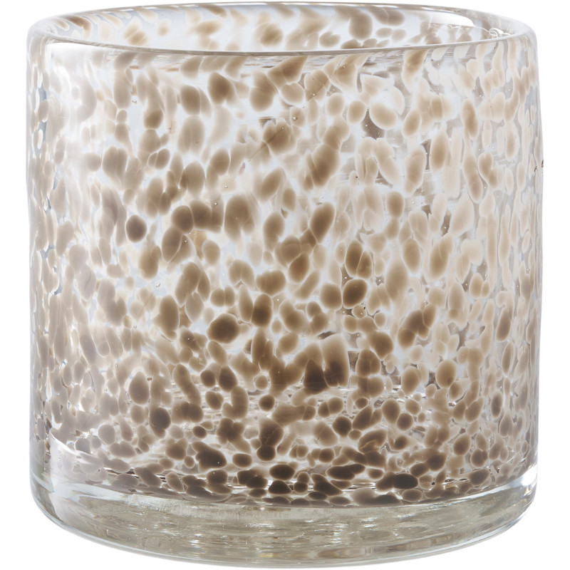 Photophore cylindrique en verre moucheté brun 12 cm Eilvik House Nordic - 1