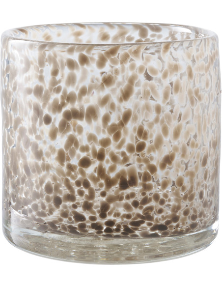 Photophore cylindrique en verre moucheté brun 12 cm Eilvik House Nordic - 1