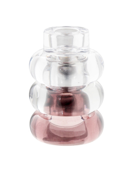 Bougeoirs réversibles en verre transparent gris fumé bordeaux 7 cm lot de 3 Kivsen House Nordic - 4