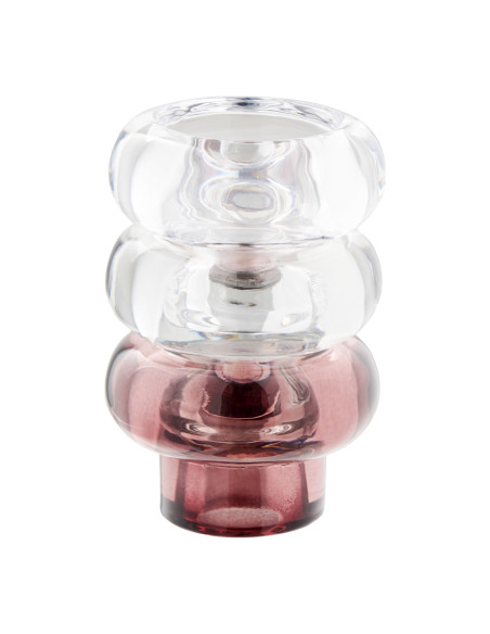 Bougeoirs réversibles en verre transparent gris fumé bordeaux 7 cm lot de 3 Kivsen House Nordic - 5