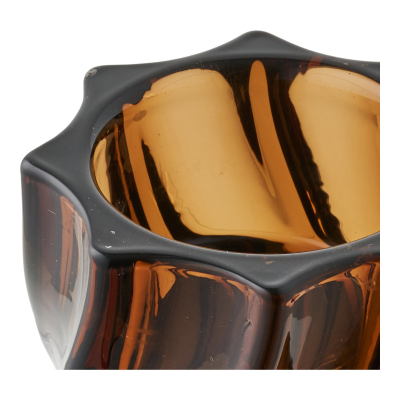Bougeoirs réversibles en verre brun fumé 6 cm lot de 2 Ailvik House Nordic - 5