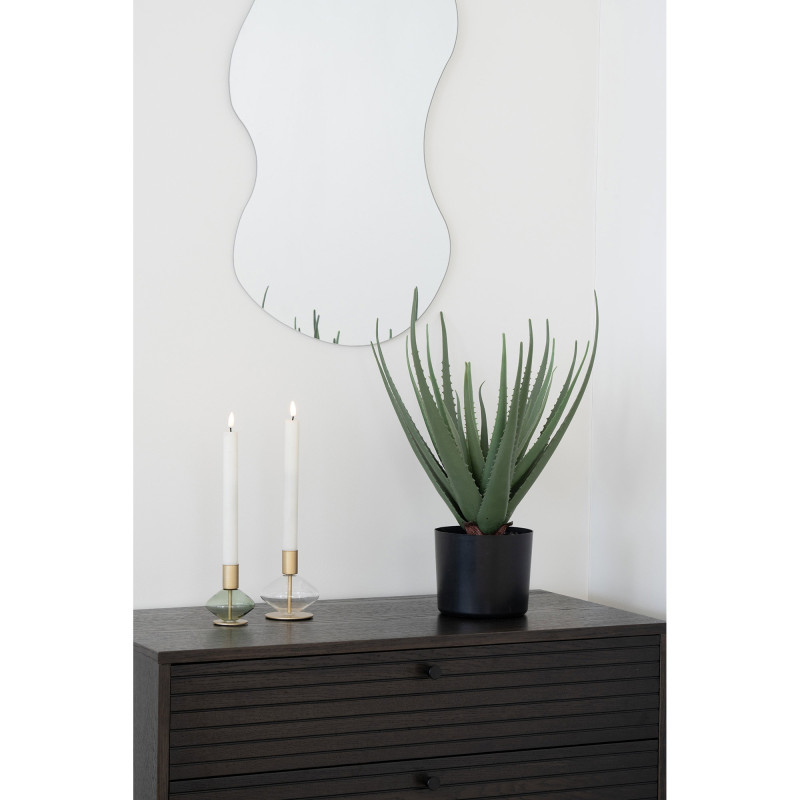 Bougeoirs en verre transparent et vert métal doré lot de 2 Lyrven House Nordic - 2