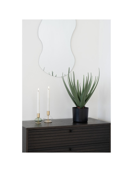 Bougeoirs en verre transparent et vert métal doré lot de 2 Lyrven House Nordic - 2
