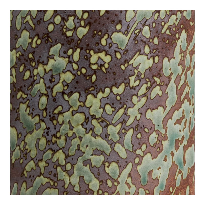Vase cylindrique céramique moucheté brun chocolat vert forêt 20 cm Mavren House Nordic - 4