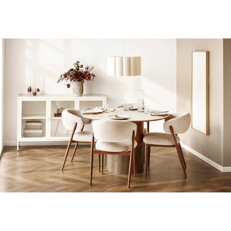Vase céramique rayé brun chocolat et blanc cassé 28,5 cm Eilven House Nordic - 10