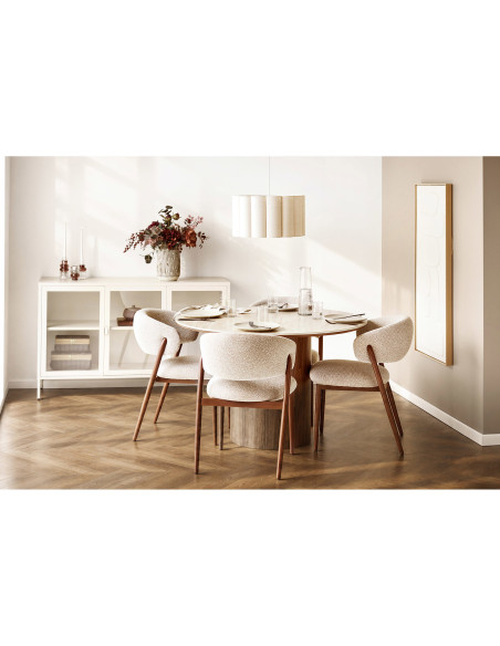 Vase céramique rayé brun chocolat et blanc cassé 28,5 cm Eilven House Nordic - 10