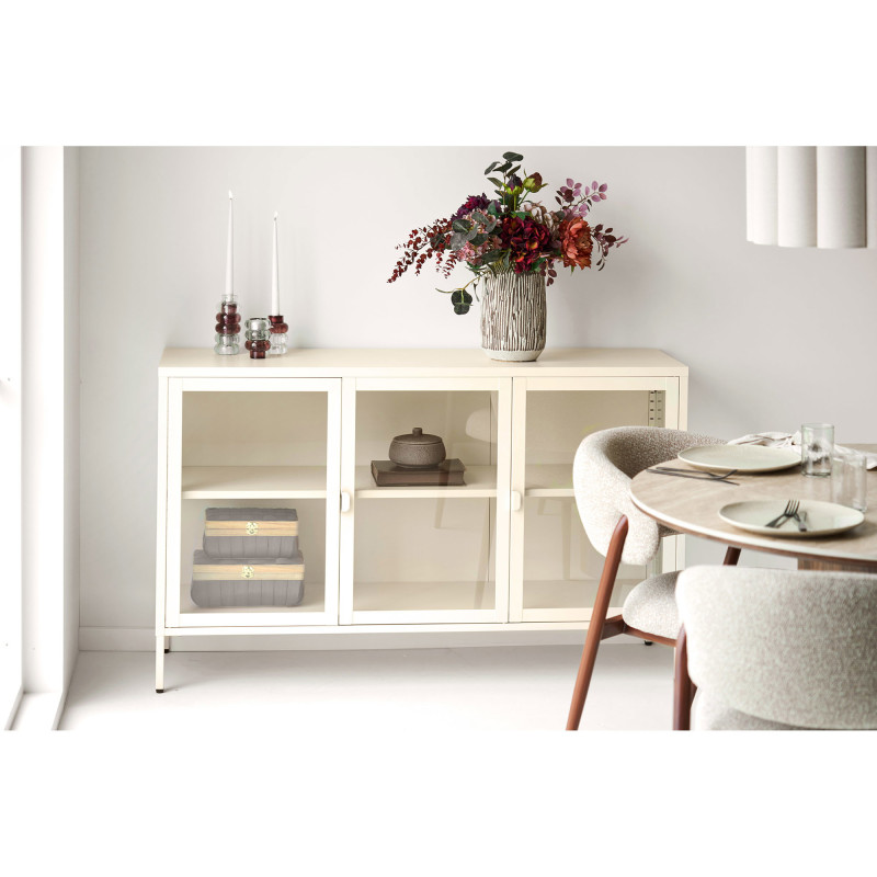 Vase céramique rayé brun chocolat et blanc cassé 28,5 cm Eilven House Nordic - 11