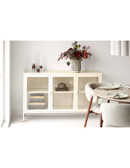 Vase céramique rayé brun chocolat et blanc cassé 28,5 cm Eilven House Nordic - 11