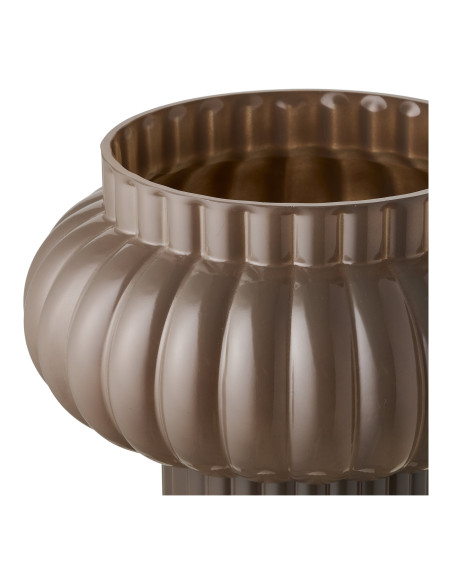 Vase verre soufflé brun strié 27 cm Belvik House Nordic - 3