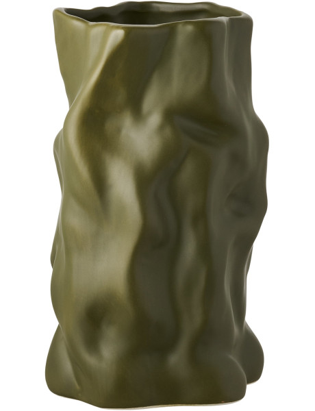 Vase céramique organique vert olive 25,5 cm Kaelor House Nordic - 1
