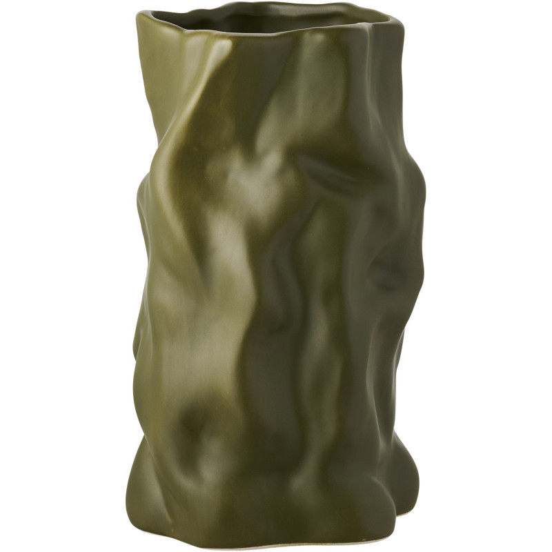 Vase céramique organique vert olive 25,5 cm Kaelor House Nordic - 1