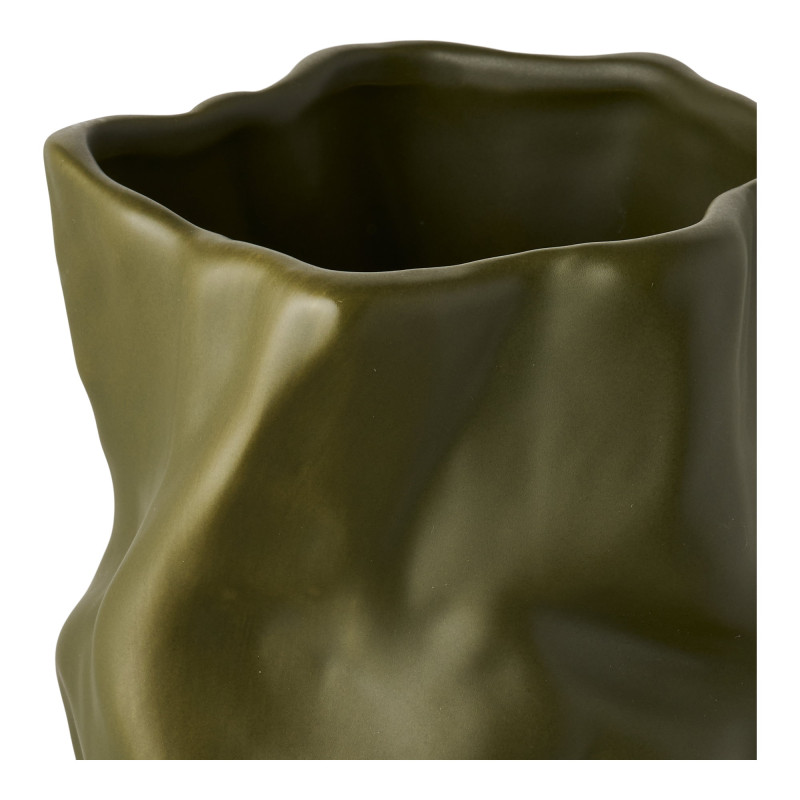 Vase céramique organique vert olive 25,5 cm Kaelor House Nordic - 3