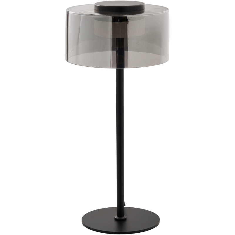 Lampe à poser LED métal noir verre fumé 45 cm Cholet House Nordic - 1