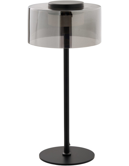 Lampe à poser LED métal noir verre fumé 45 cm Cholet House Nordic - 1