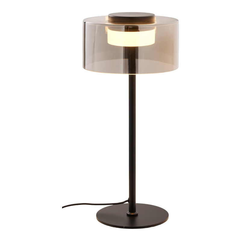 Lampe à poser LED métal noir verre fumé 45 cm Cholet House Nordic - 3