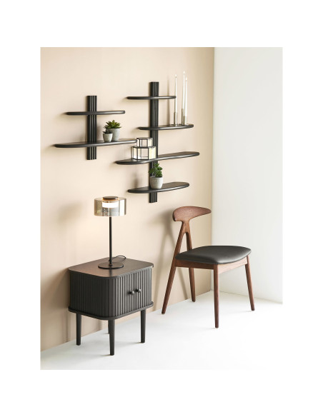 Lampe à poser LED métal noir verre fumé 45 cm Cholet House Nordic - 5