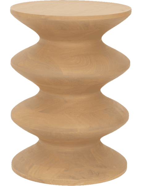 Table d’appoint ronde bois de manguier clair 41 cm Zira Urban Nature Culture - 1