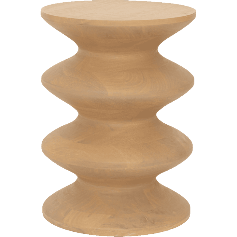 Table d’appoint ronde bois de manguier clair 41 cm Zira Urban Nature Culture - 1